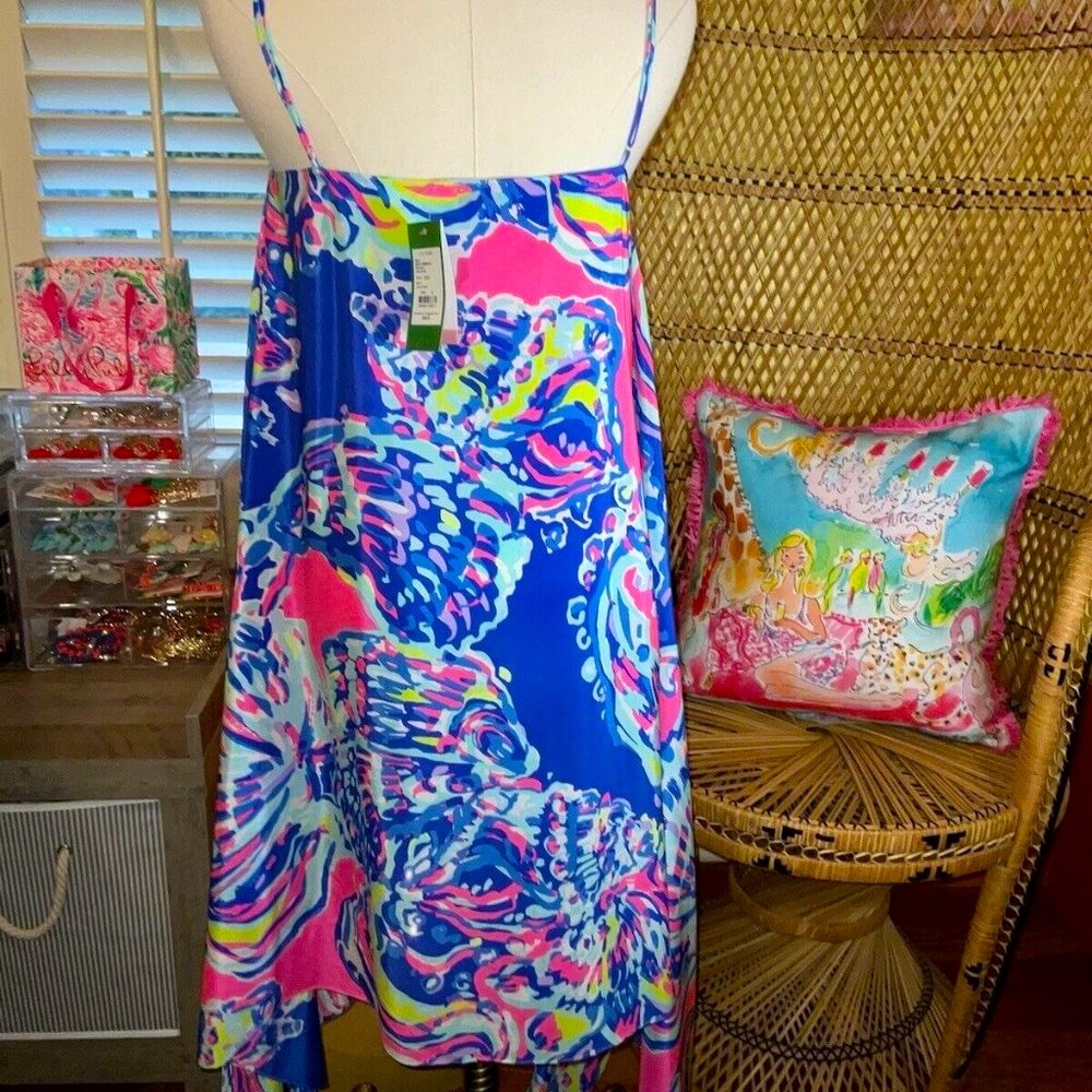 Lilly Pulitzer NWT 🦄 Kimi Silk Dress 🦄 Coastal Retreat Size XXS Holy Grail! - Picture 9 of 15